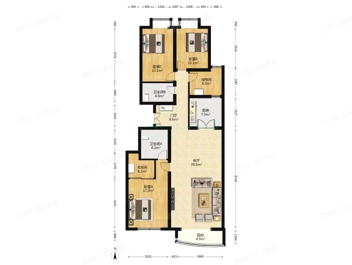 海淀区 宝盛里观景园8号楼5层5单元501