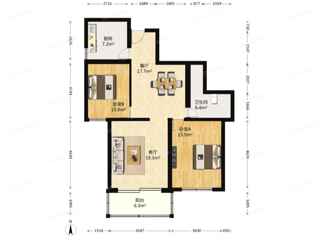 朝阳区 华辉苑3号楼1层104号