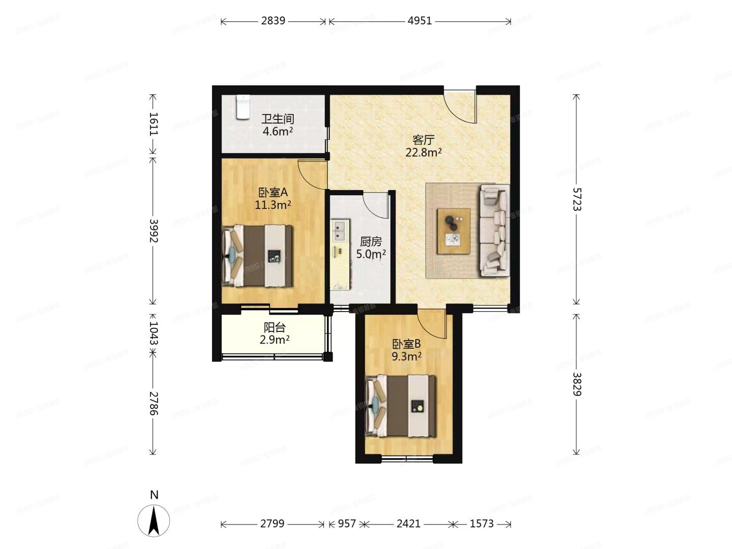 大兴区 亦庄镇小康家园1号楼7层3-703