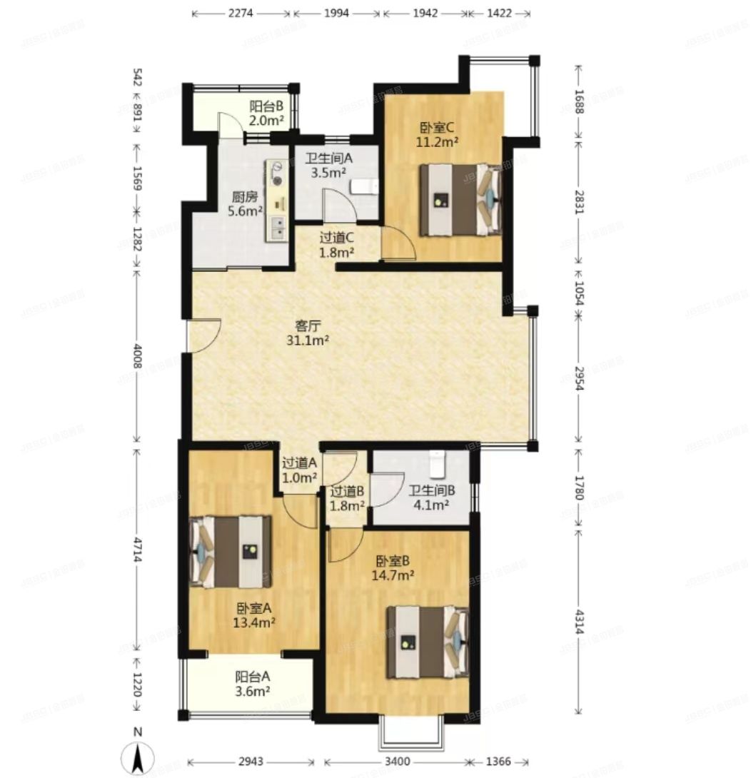 海淀区 润千秋佳苑9号楼1层1-101