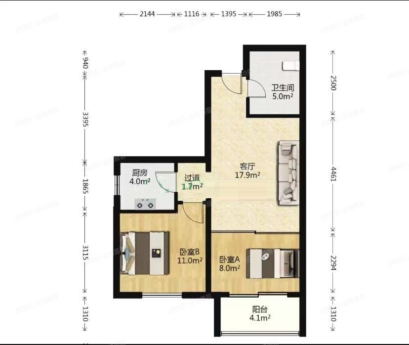 西城区 玺源台1号楼13层二单元1303