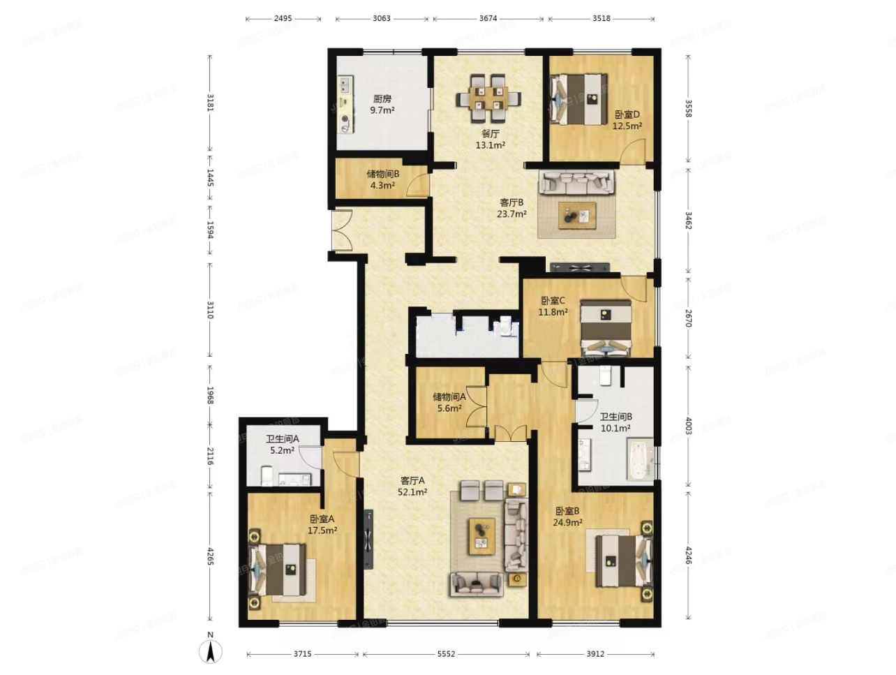 朝阳区 太阳宫二街3号院3号楼5层1单元601（红玺台）