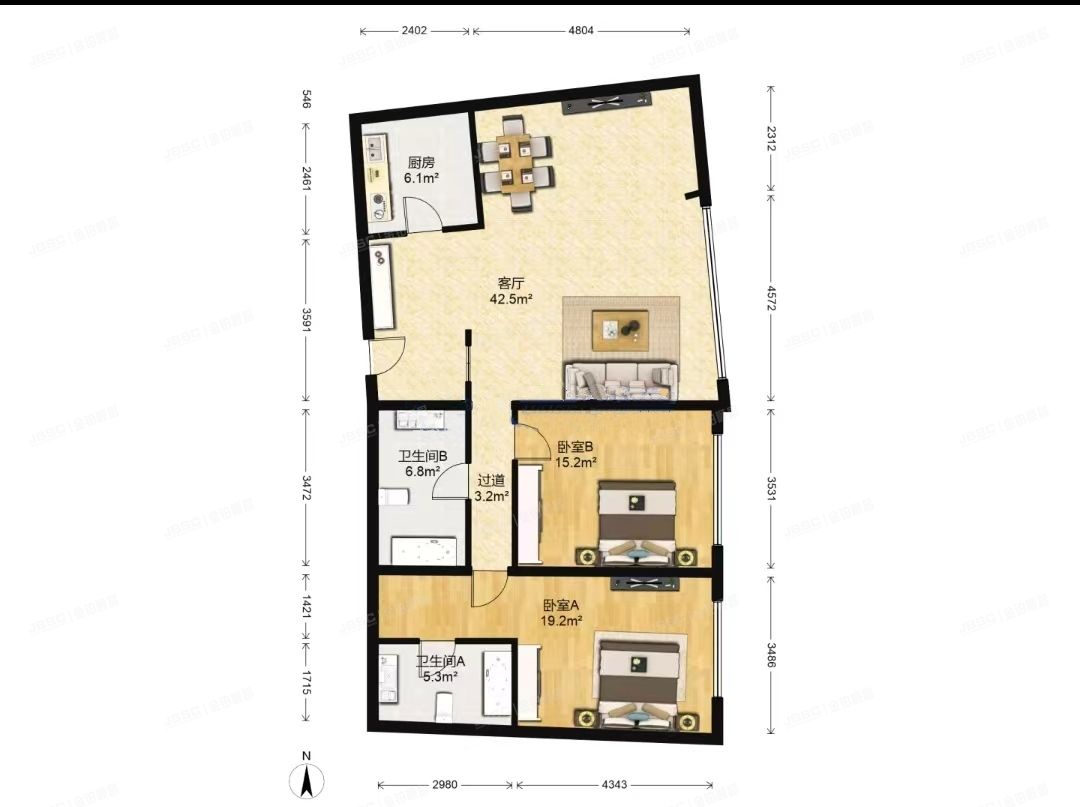 海淀区 板井路69号世纪金源国际公寓东区6层7H
