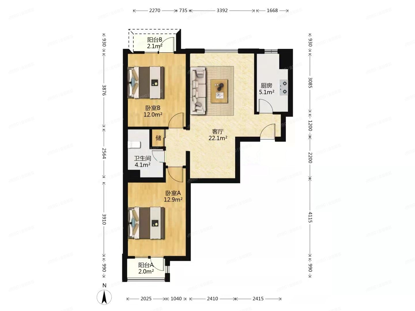 房山区 祥云街2号院1号26层4单元2604（长阳半岛）