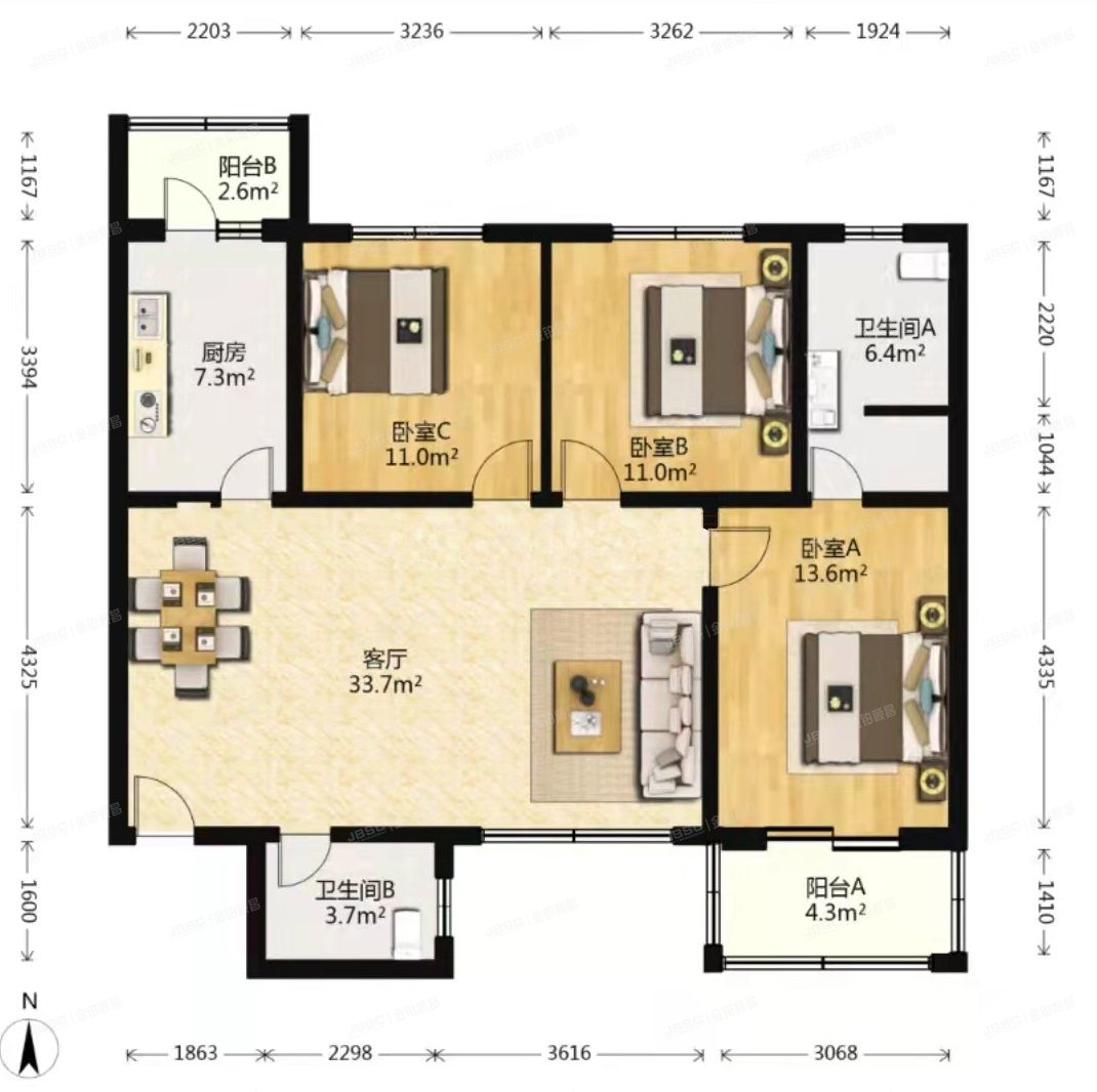 丰台区 富锦嘉园二区3号楼1层2单元104号