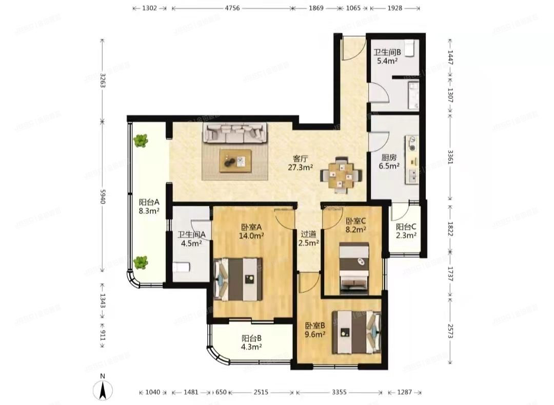 丰台区 西罗园三区乙1号楼13层1304号（汇达公寓）