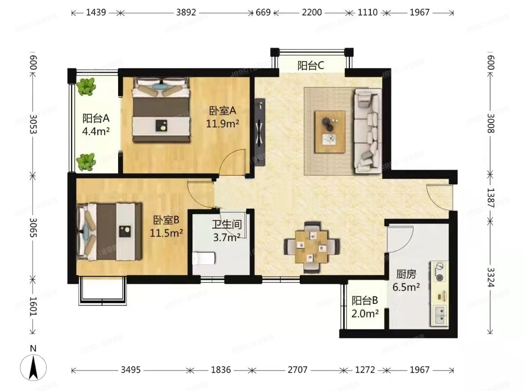 房山区 佳世苑17号3层301
