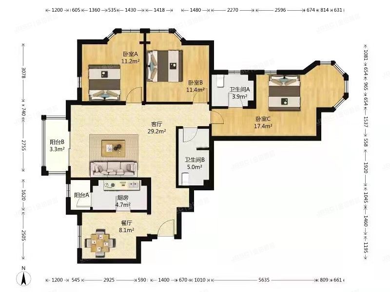 房山区 嘉州水郡150号1单元301室（加州水郡）
