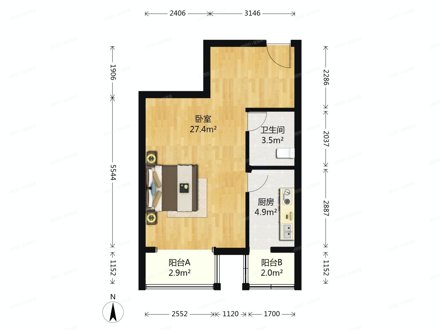 房山区 瑞雪春堂二里22号10层2单元1103