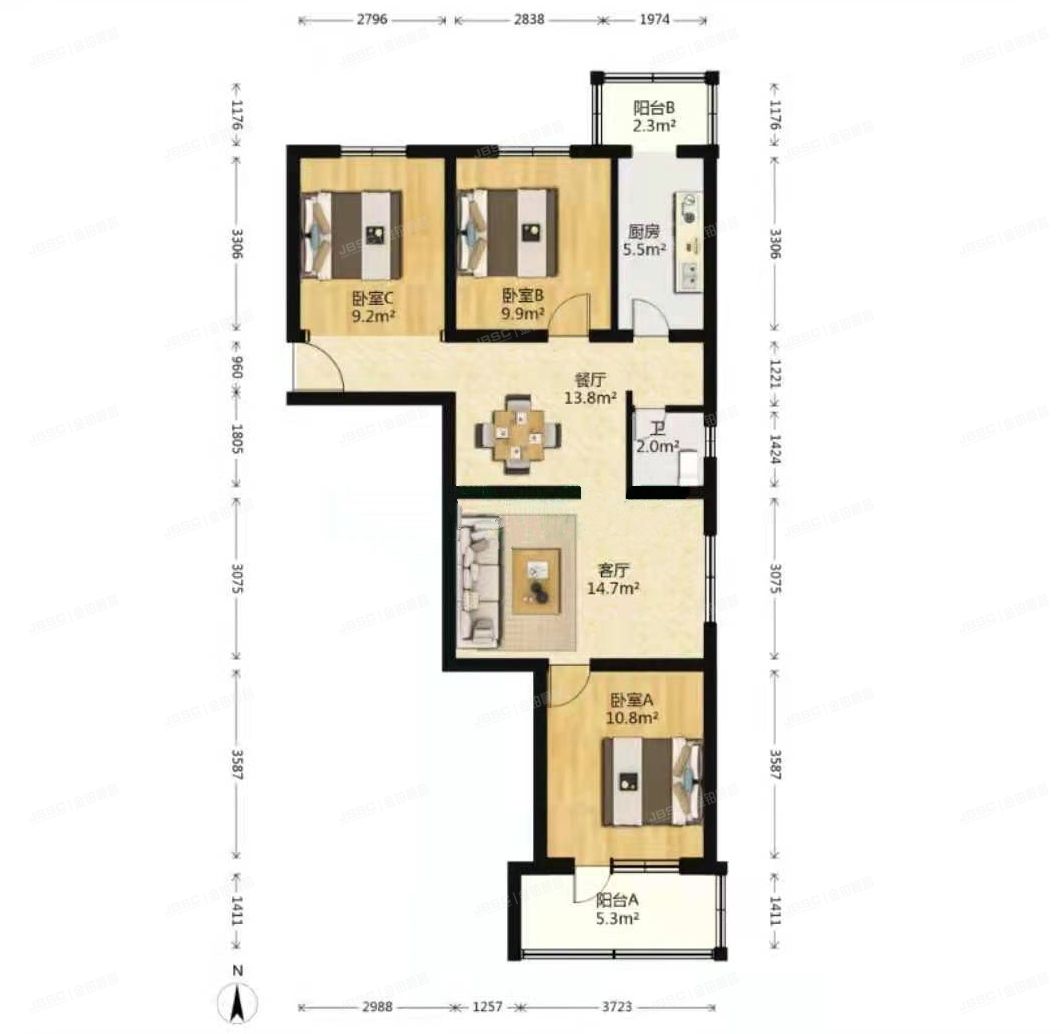 大兴区 黄村镇枣园小区46号楼6层11-601