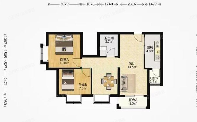 东城区 广渠家园23号楼10层1单元1001室