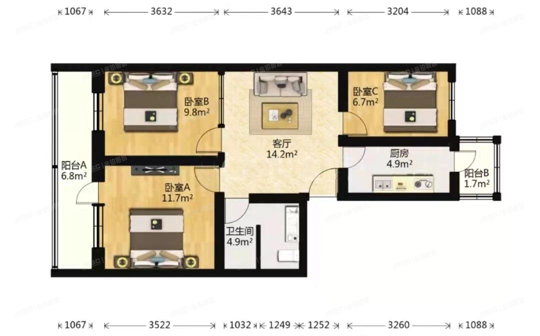 大兴区 黄村镇兴政西里3号楼3层5-302