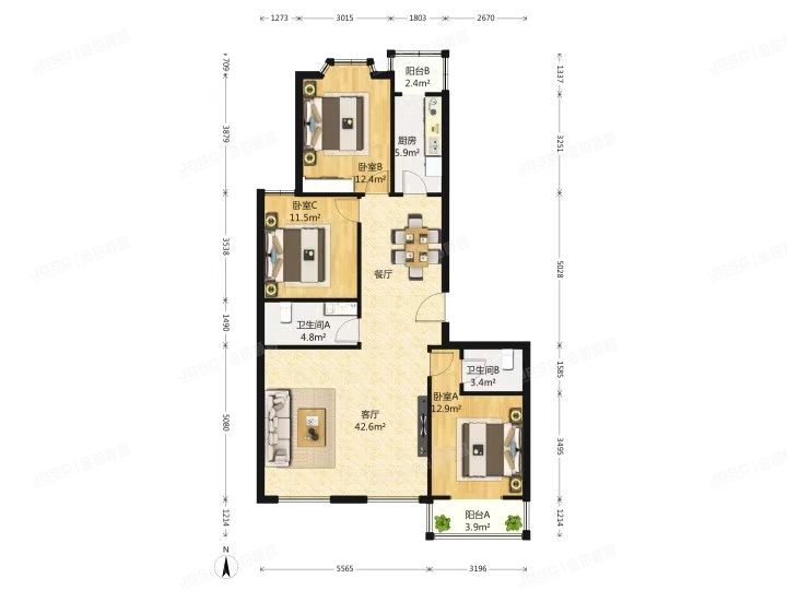 顺义区 馨港庄园三区28号楼6层三单元602