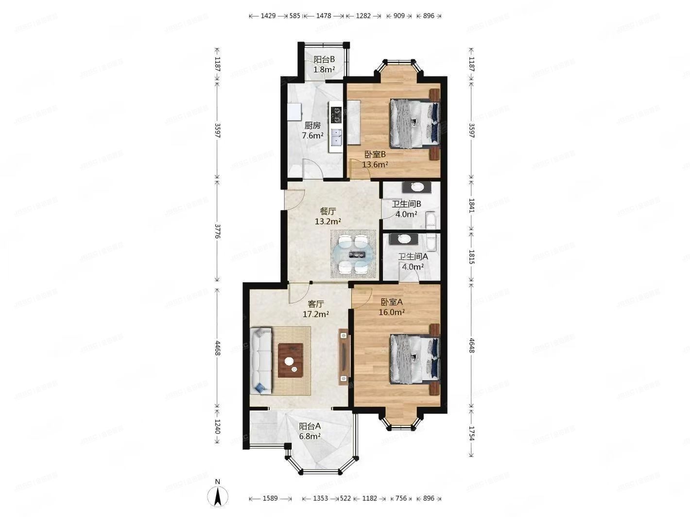 通州区 怡乐中街怡乐园三区2号楼2层2-421（靓景明居）