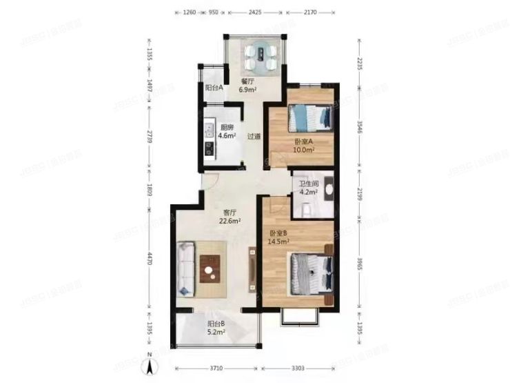 房山区 窦店镇腾龙家园二区9号3层3单元301
