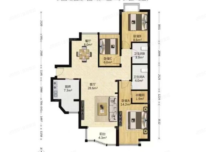 朝阳区 青年路西里2号院8号楼19层T6单元2204（国美第一城）