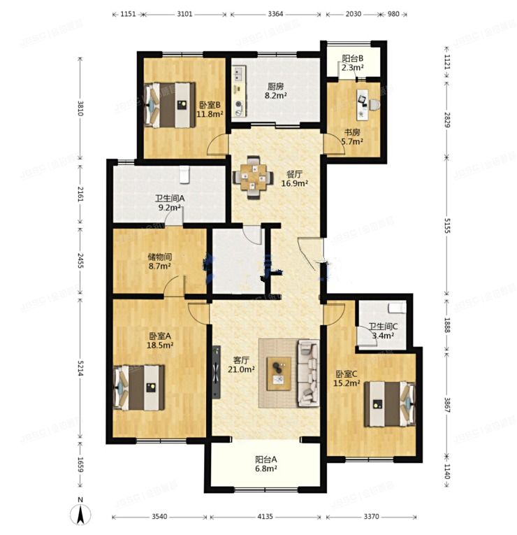 大兴区 兴丰一段新里西斯莱公馆5号楼2单元2702