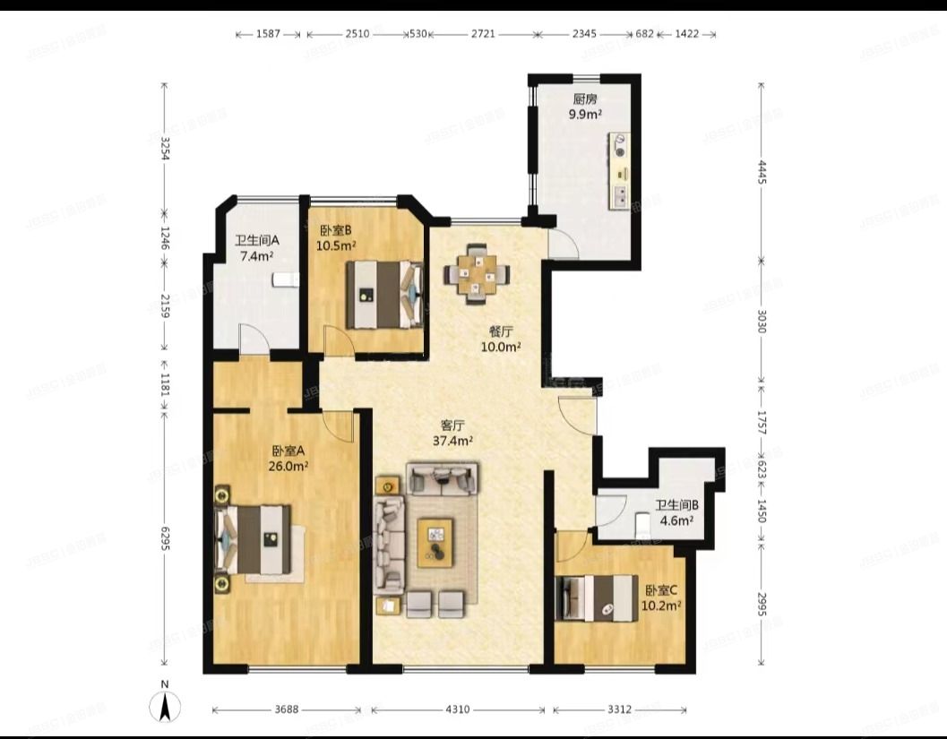 朝阳区 望京东园516号楼15层1单元1802（融科橄榄城三期）