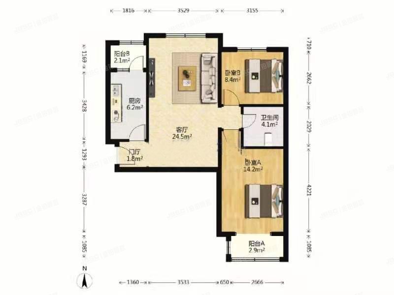 房山区 怡和北路7号院2号楼10层一单元1003（军留庄）