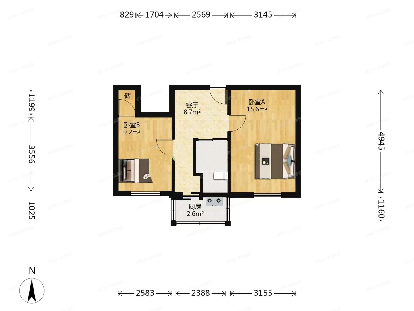 朝阳区管庄西里8号楼2层3单元202