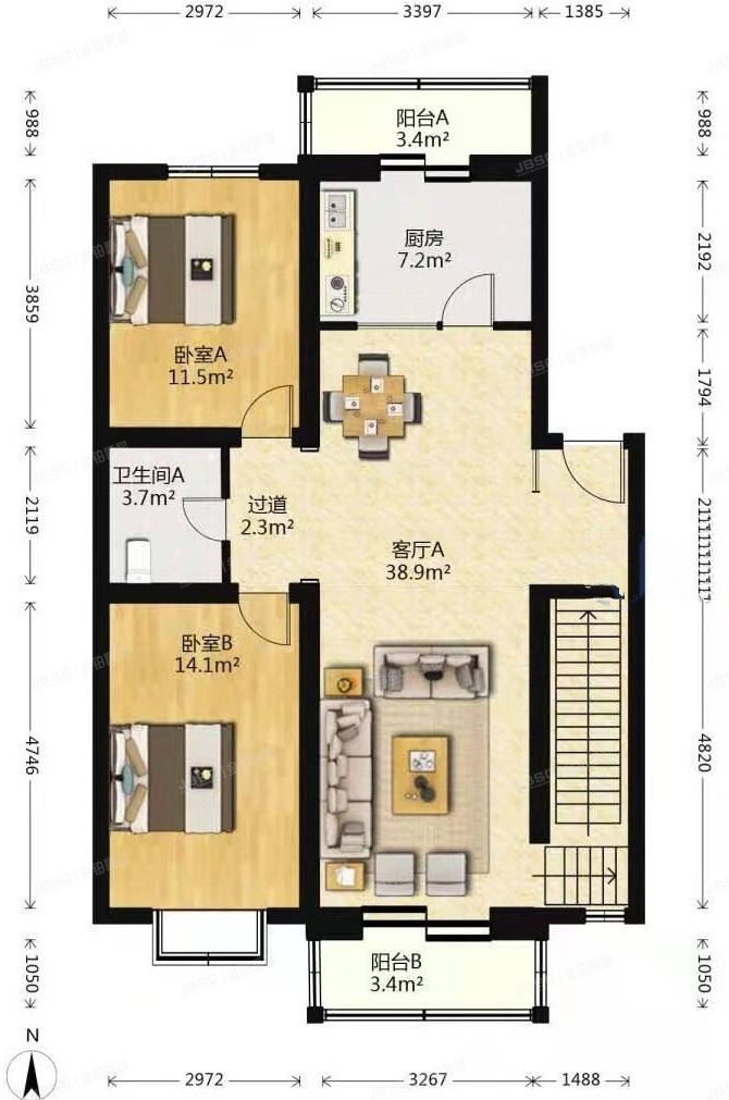 大兴区 黄村镇观音寺北里23号楼6层3-601室(观音寺北里西区)