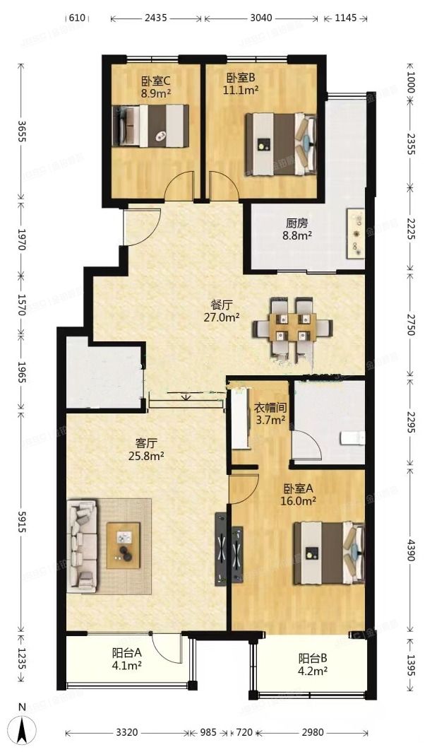 丰台区方庄南路58号院1号楼4层3单元402（晶城秀府）