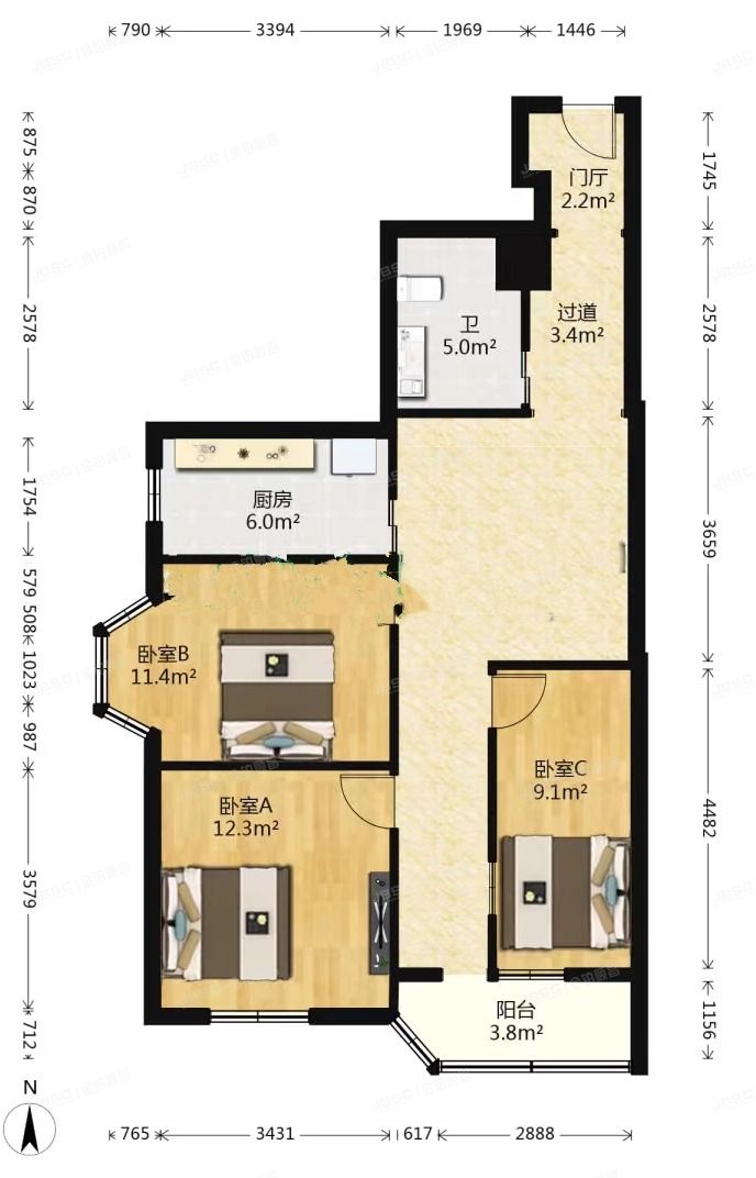 丰台区芳城园一区4号楼4层甲门405