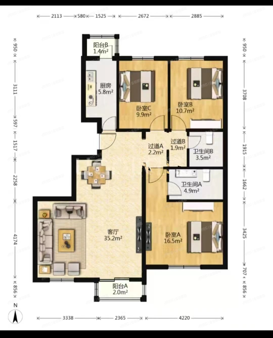大兴区 黄村中里24号楼1单元201室（时代龙和大道）