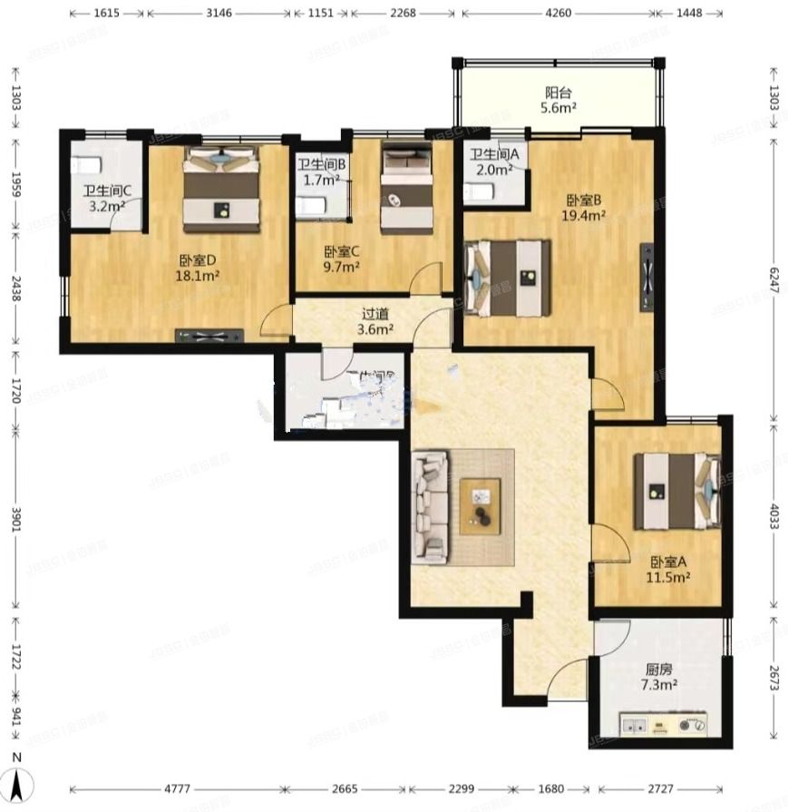 朝阳区华威南路3号楼2层208-华辉苑