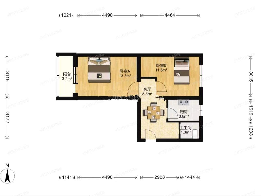 石景山区 古城路30号6层3单元44号 按经适房管理