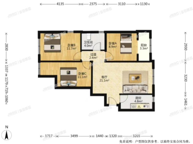 朝阳区金隅康惠园2号院8号楼19层4单元1904室