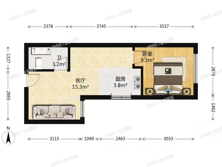 丰台区丰葆路98号院一区2号楼11层1208（御景春天）