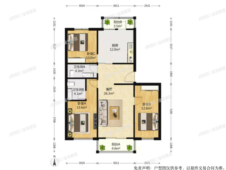 门头沟区含晖苑13号楼2单元401室