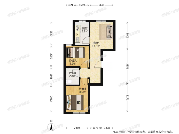 房山区 长阳镇康泽路10号院14号楼1506室（康泽佳苑）