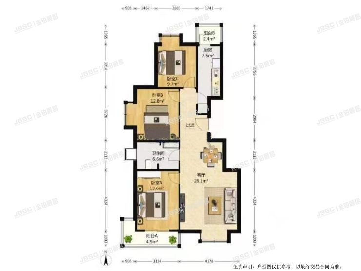 丰台区 新发地锦程园7号楼11单元902室（天伦锦城）
