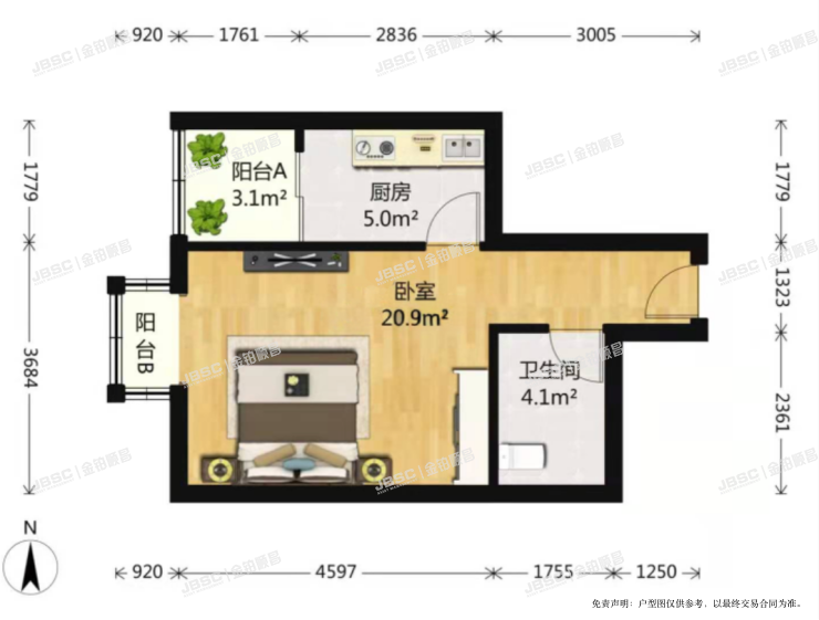 丰台区 风荷曲苑19号楼6层0603室