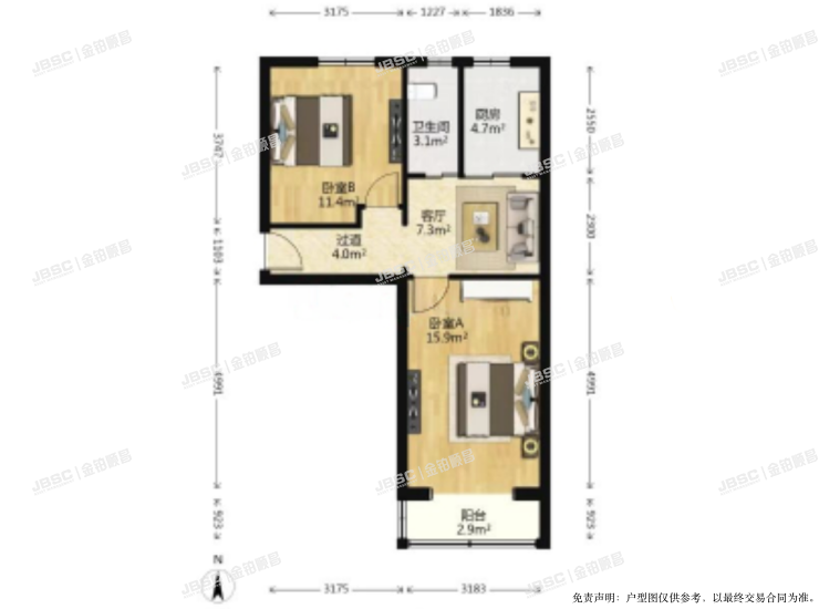 丰台区 海户西里16号楼1单元15室