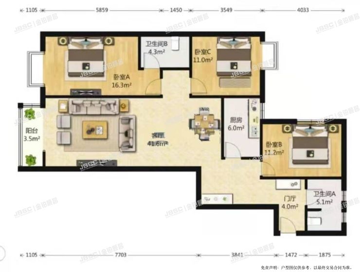 东城区 左安漪园小区9号楼5层1单元605室
