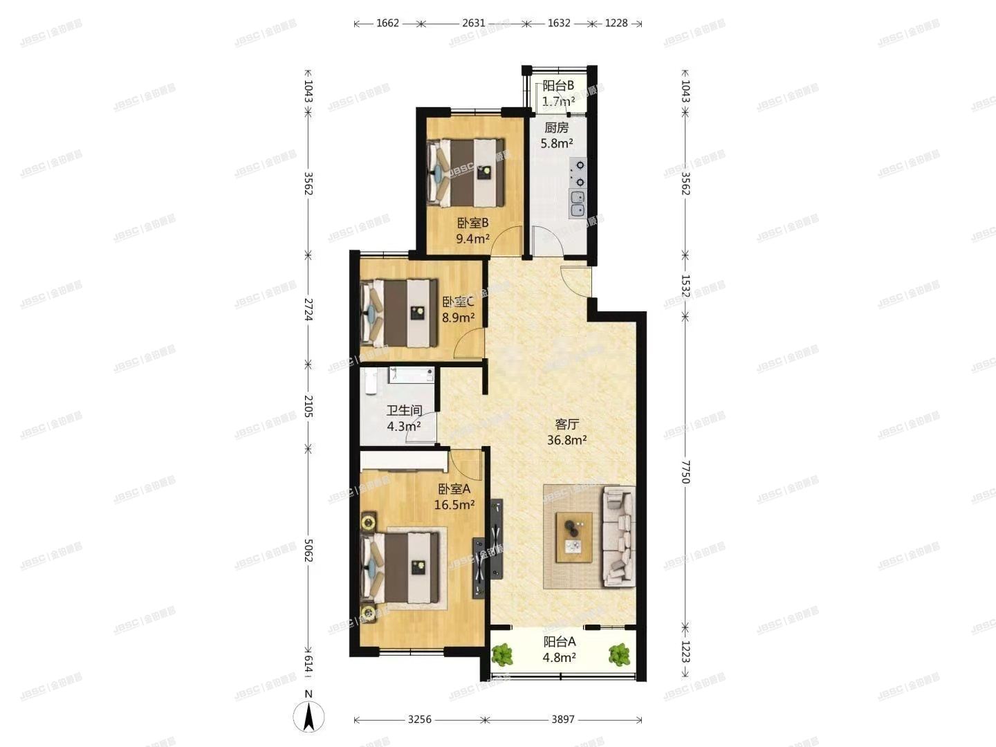 大兴区 旧宫镇红星北里19号楼5单元301室