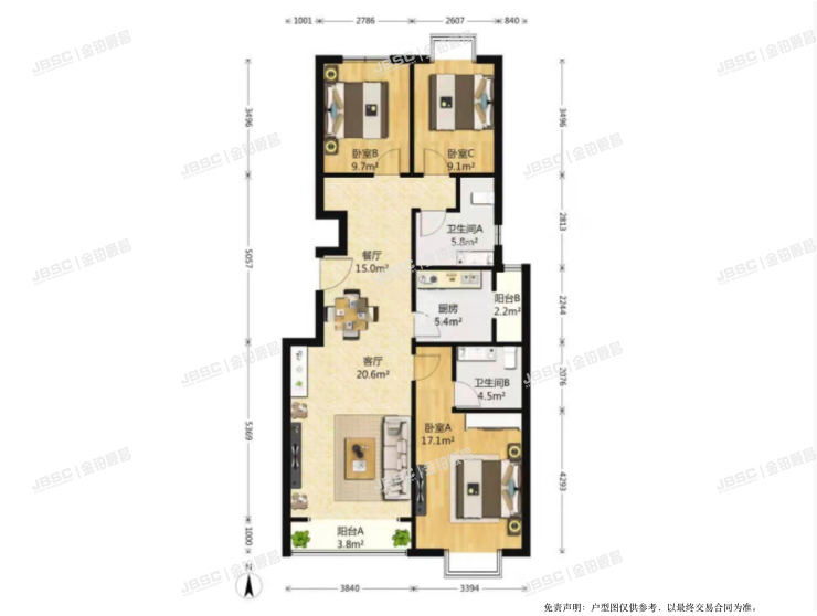 丰台区 鸿业兴园8号楼2单元1601室