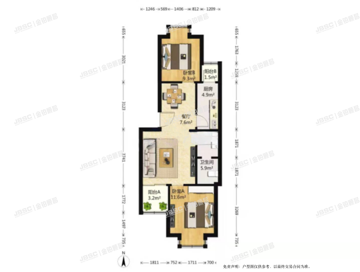 大兴区 晓康东里19号楼5单元302室