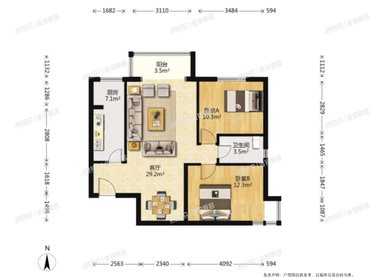 丰台区 丰桥路1号院1号楼1单元1401室（中景理想家）