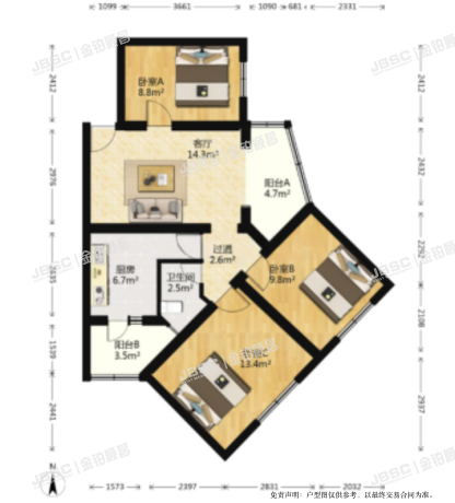 大兴区 黄村镇兴政东里17号楼1单元1204室