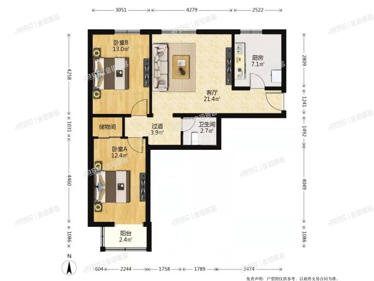 大兴区 丽园路30号院22号楼3单元104室（首开康乃馨城）