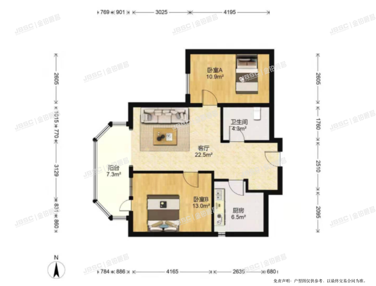 丰台区 丽泽雅园3号楼21层2303室