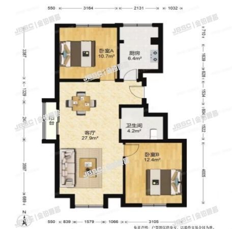 大兴区 南场东街2号院1号楼7单元702室（庑殿家苑B区）