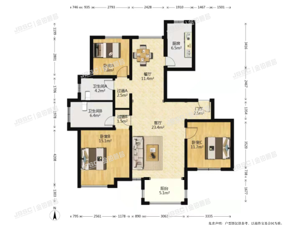 房山区 绿城·百合公寓60号楼3单元202室
