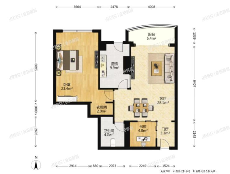 朝阳区 东三环北路55号院2楼14层1706室（世茂宫园）