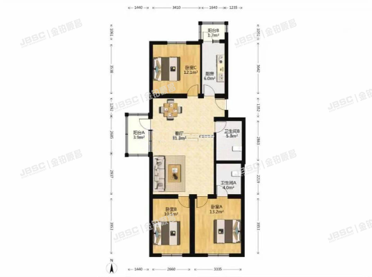 丰台区 宜兰园小区14号楼1单元202室