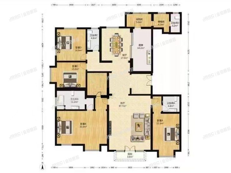 朝阳区 太阳宫一街1号院9号楼23层2702室（太阳公元）